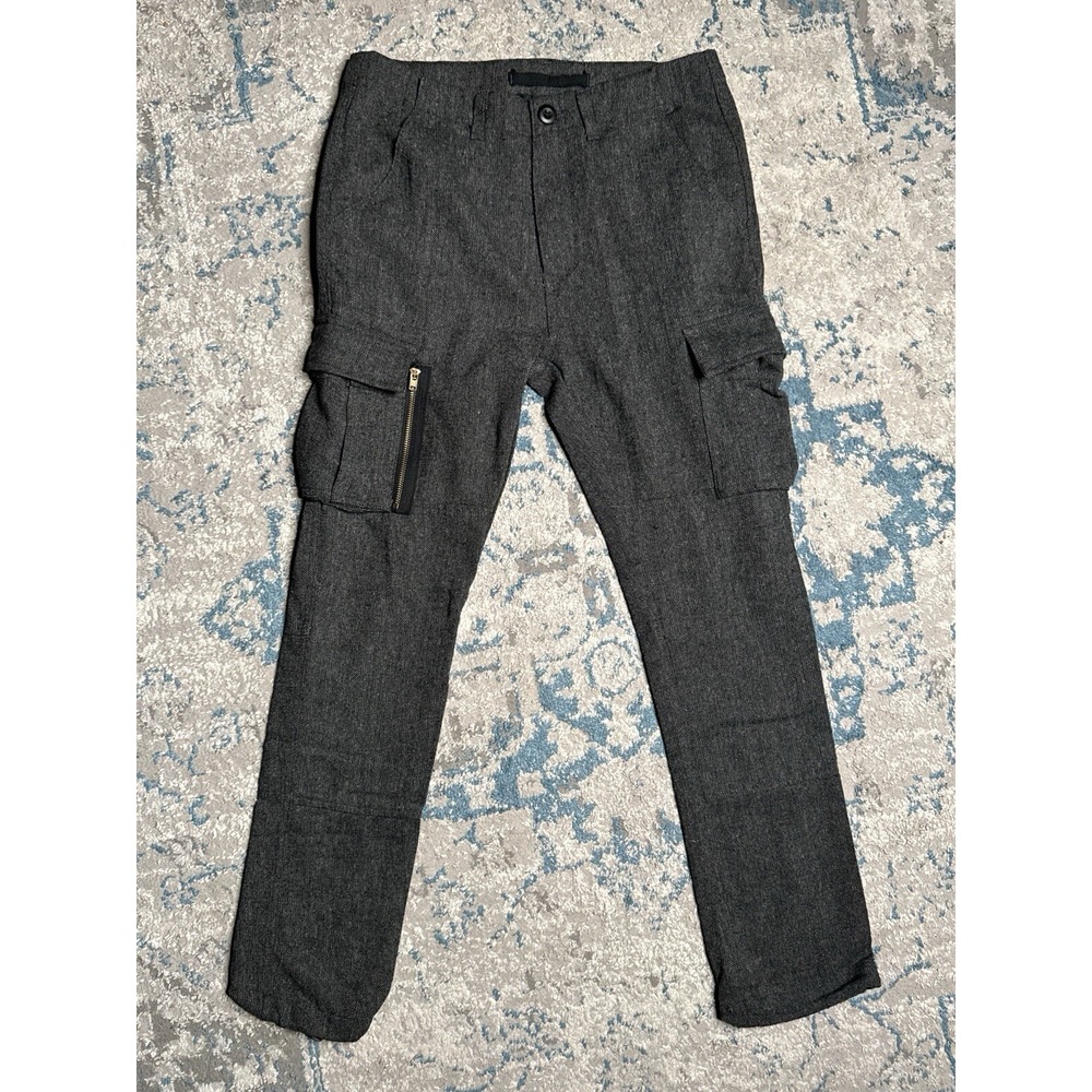 Richie Le Knit Cargo Pants Charcoal Utility Techwear Trousers Size 30